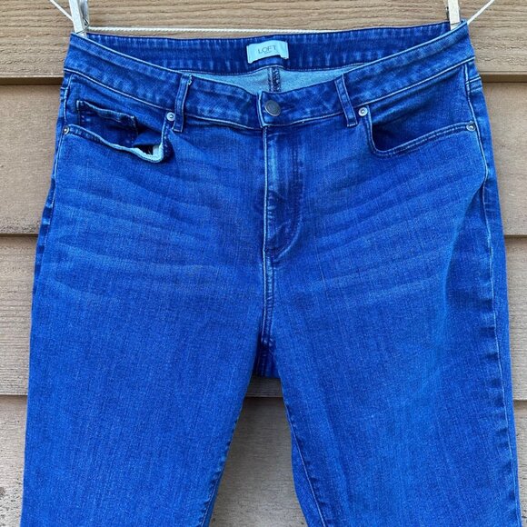 LOFT Outlet Womens Blue Denim Curvy Bootcut Jeans Size 14 - Picture 5 of 13